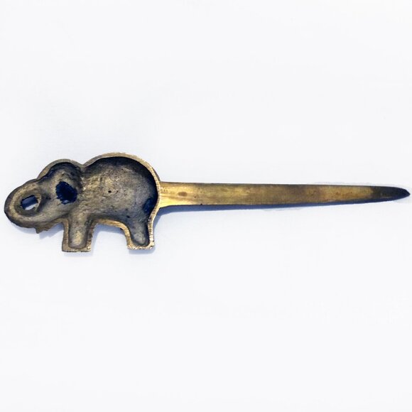 Vintage 7" Solid Brass Elephant Letter Opener - Picture 6 of 8